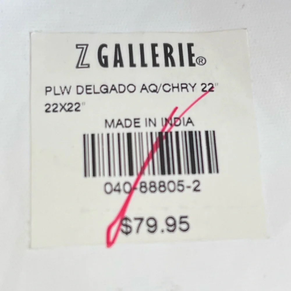Z Gallerie pair of Decorative Pillows with Red stitching - New